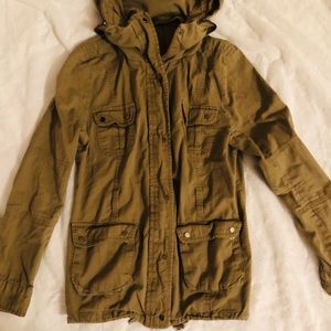LIGHTLY USED TAN ARMY JACKET - SIZE SMALL
